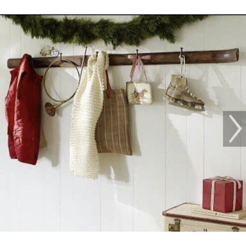 Pottery Barn Custom “AVERY” Ski Wall Mount Coat Hook Rack Ski Cabin Vibe